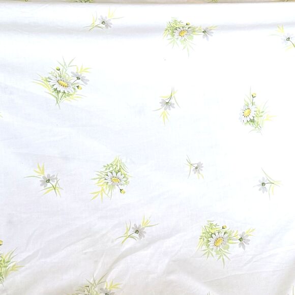 Vintage 70s Retro MCM Springmaid Fitted Sheet Double Yellow Daisy Floral - Picture 1 of 7